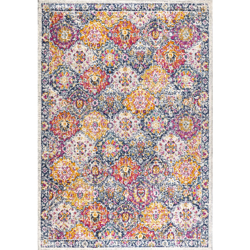 Modern Persian Boho Vintage Trellis Area Rug. Picture 1