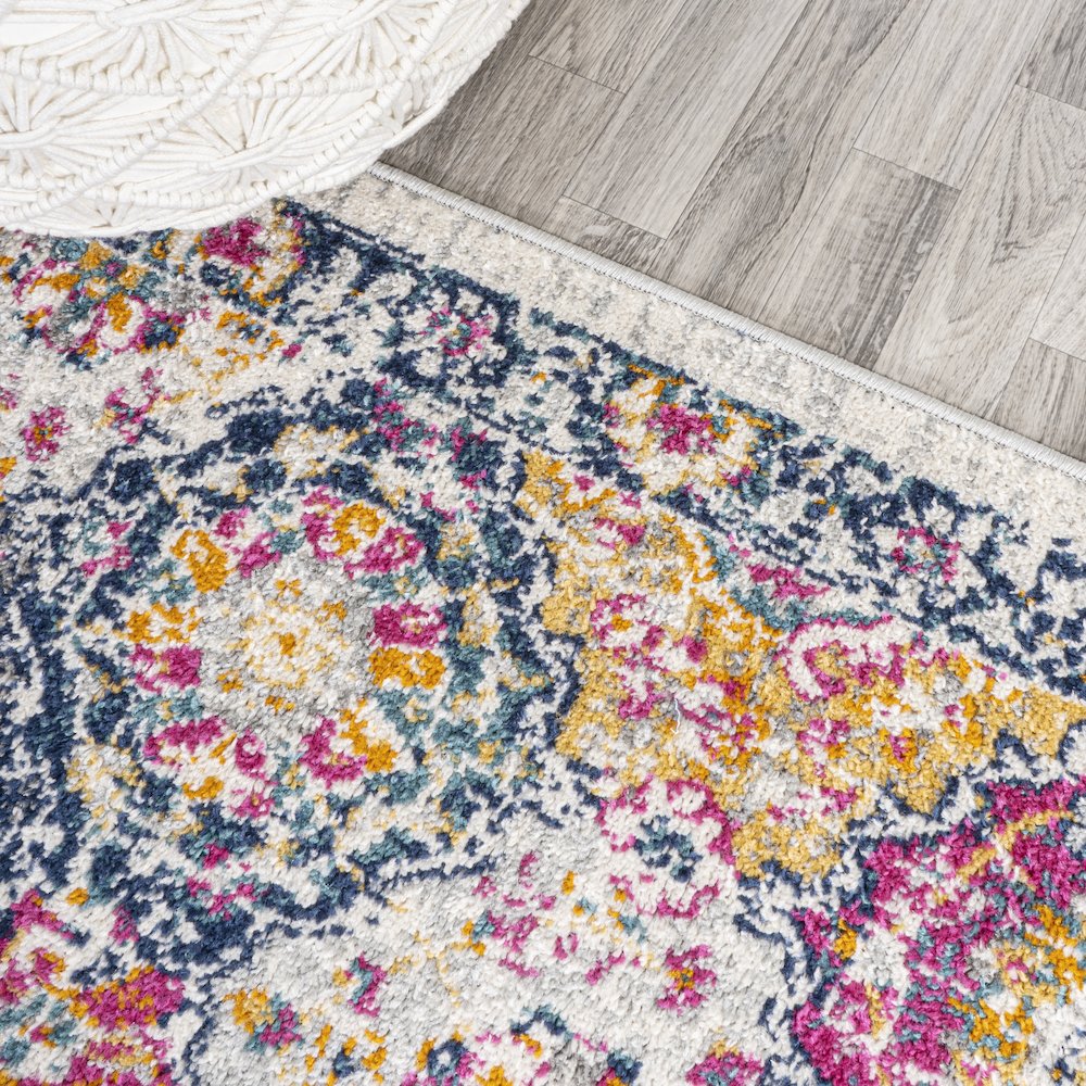 Modern Persian Boho Vintage Trellis Area Rug. Picture 7