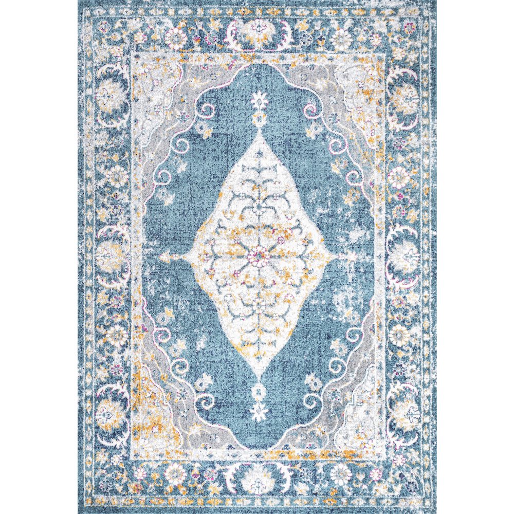 Zelda Bohemian Cottage Medallion Area Rug. Picture 1