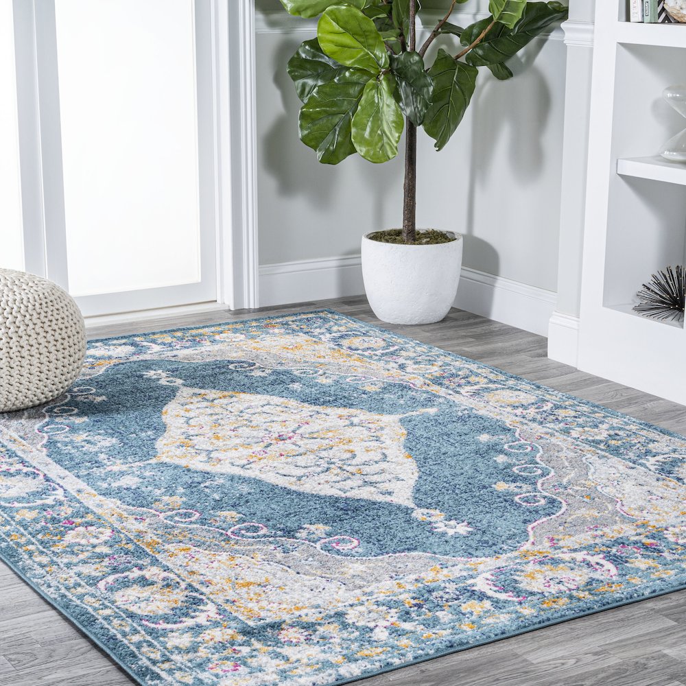 Zelda Bohemian Cottage Medallion Area Rug. Picture 5