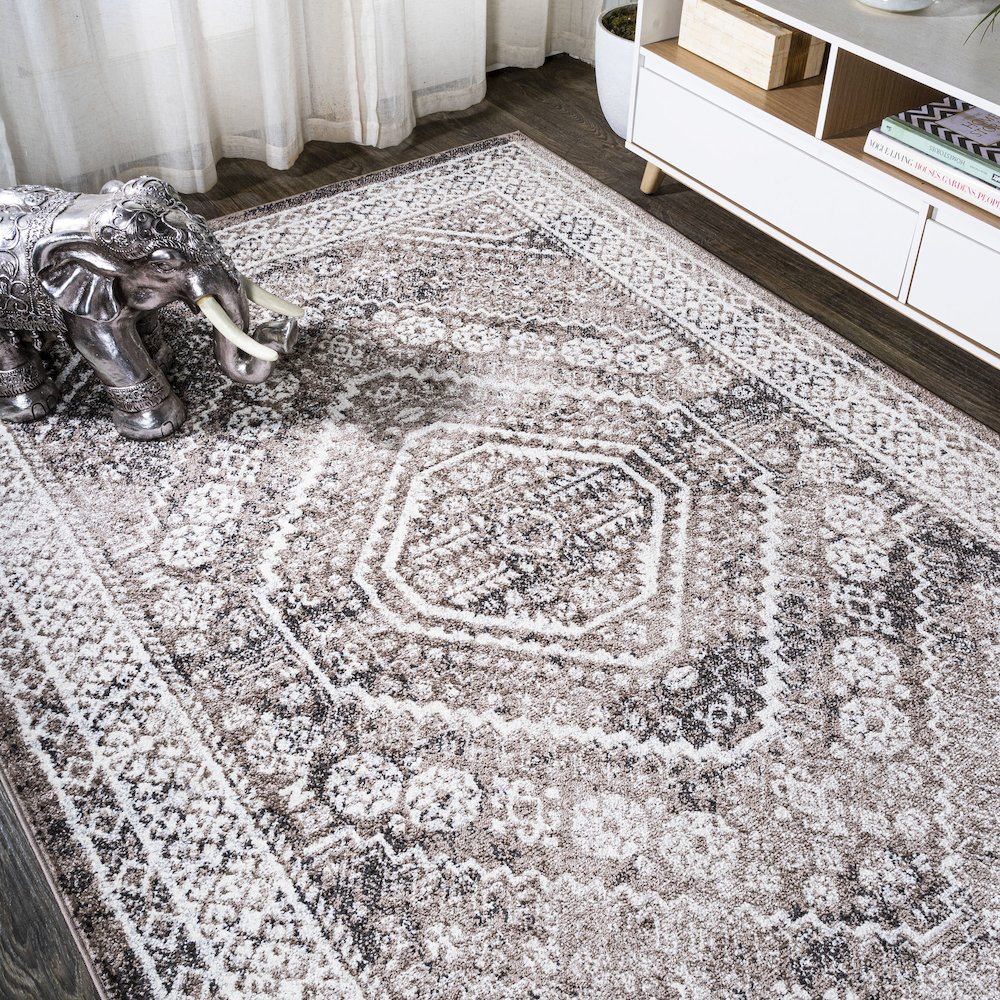 Boho Cottage Medallion Area Rug. Picture 4