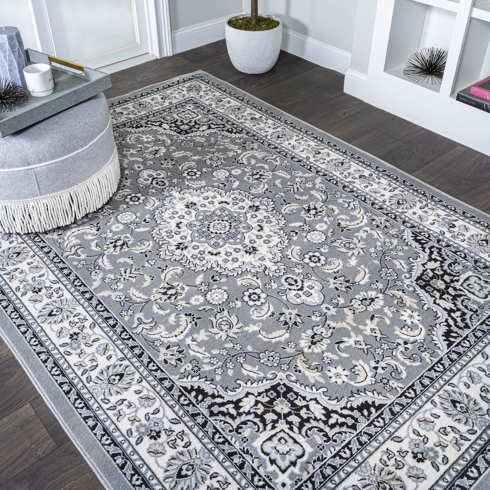 Palmette Modern Persian Floral Area Rug. Picture 4