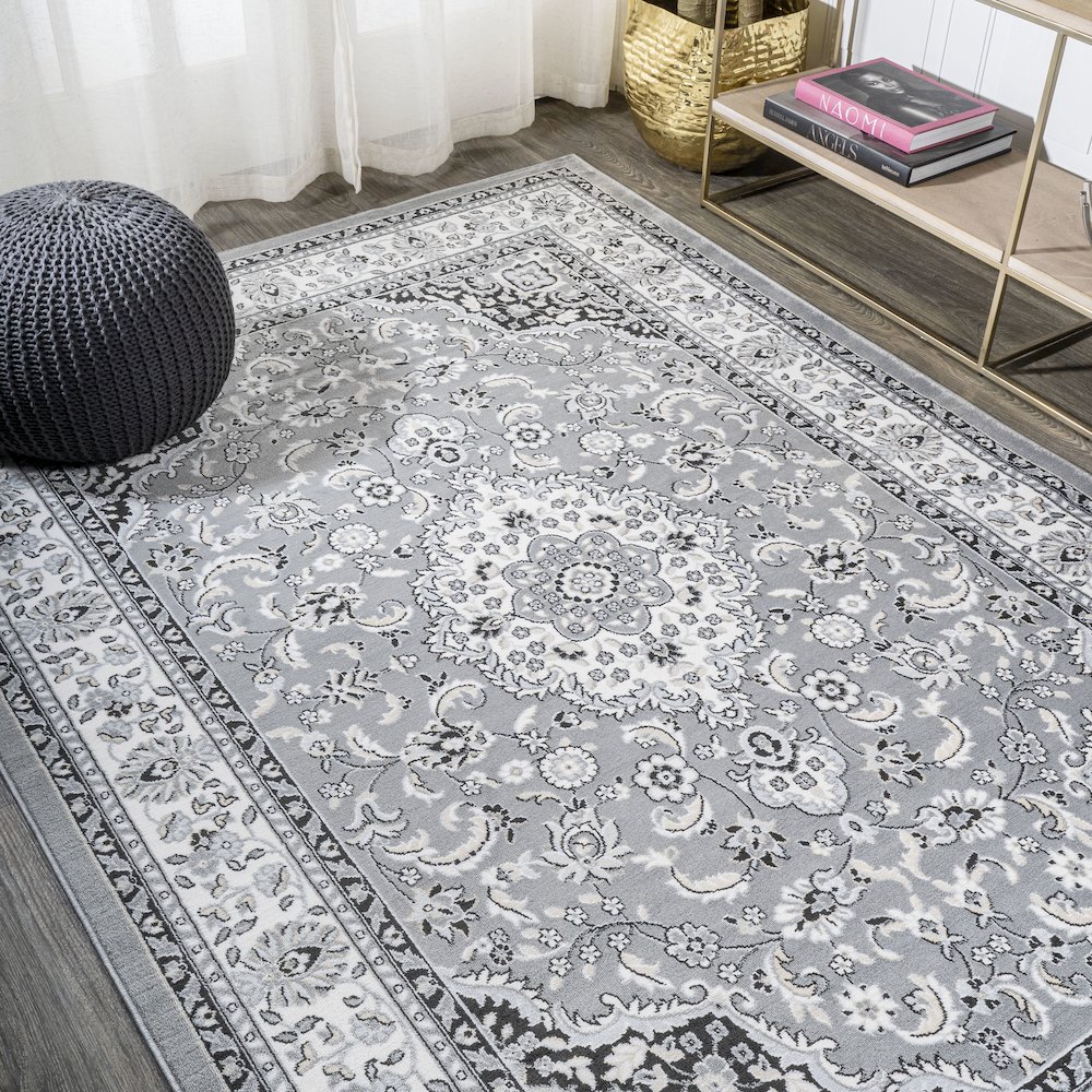 Palmette Modern Persian Floral Area Rug. Picture 4