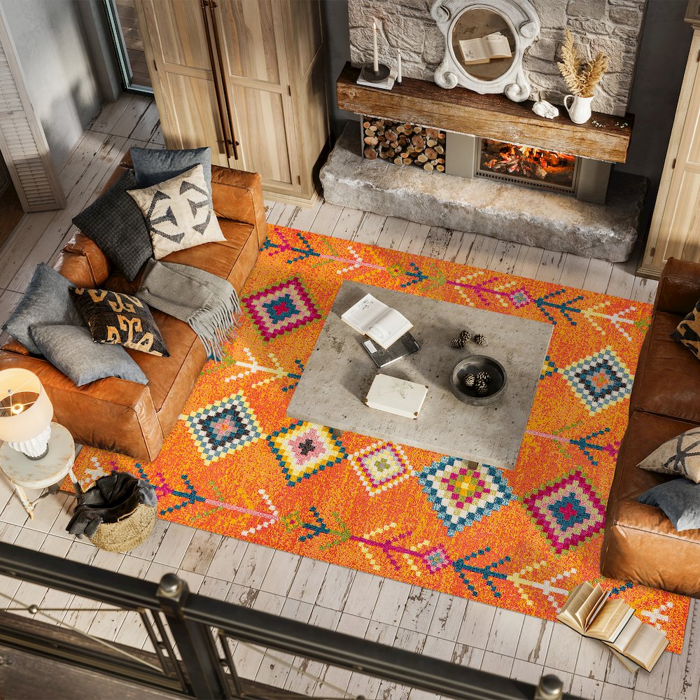 Tribal Love Geometric Area Rug. Picture 5