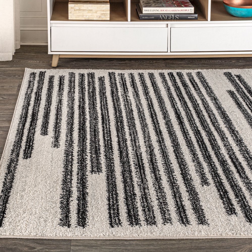 Khalil Modern Berber Stripe Area Rug. Picture 3