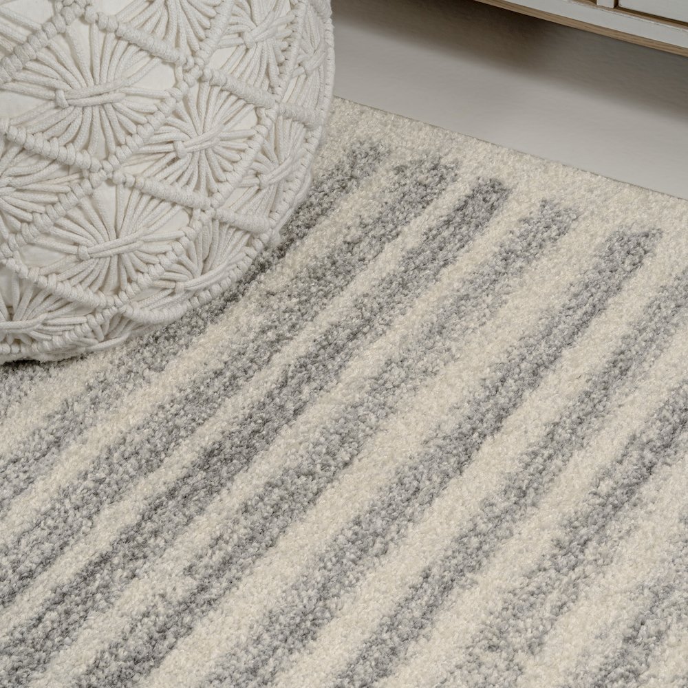Khalil Modern Berber Stripe Area Rug. Picture 5