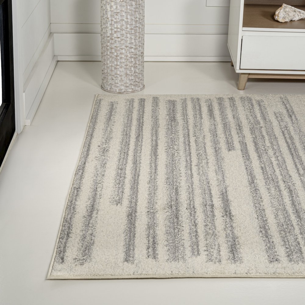 Khalil Modern Berber Stripe Area Rug. Picture 1