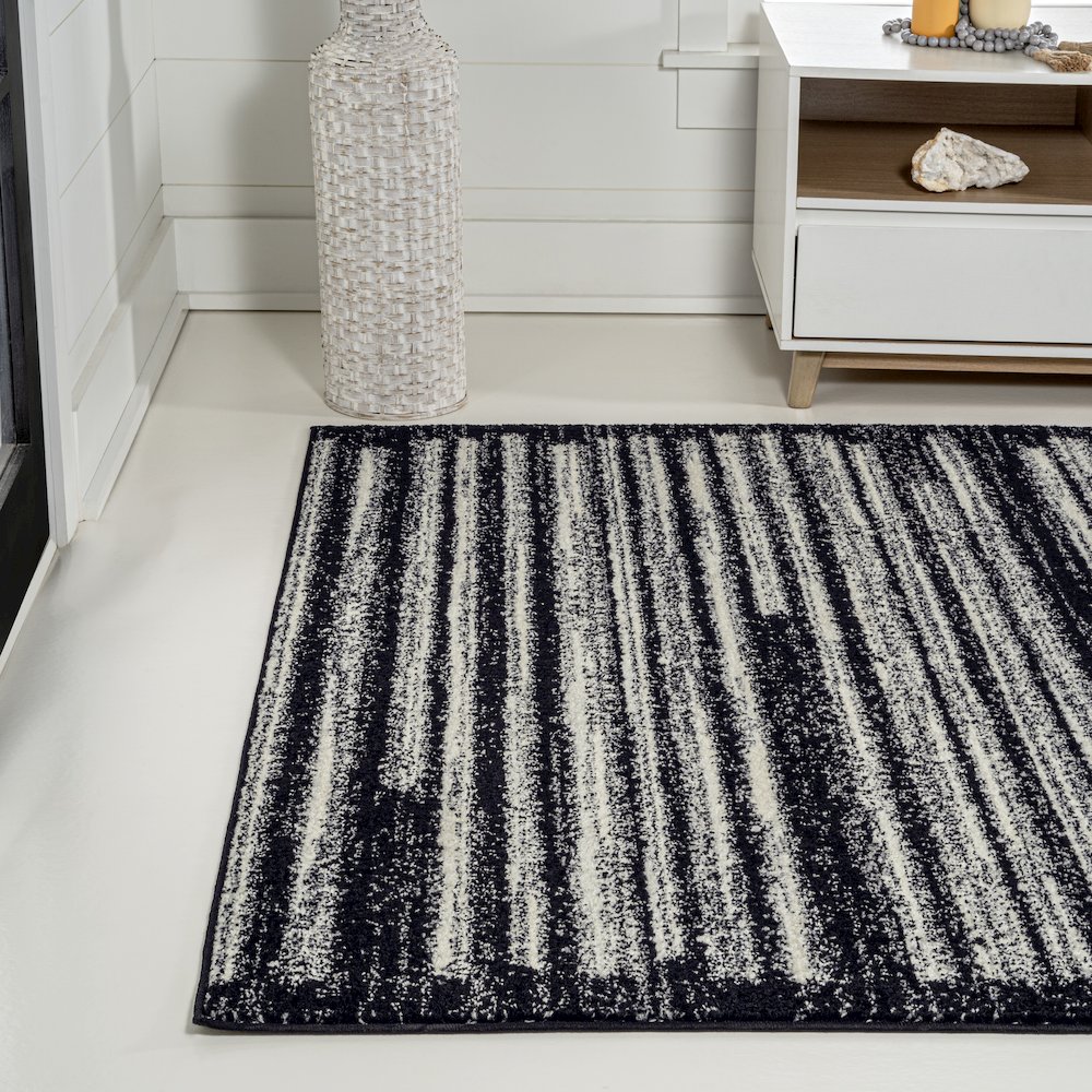 Khalil Modern Berber Stripe Area Rug. Picture 1