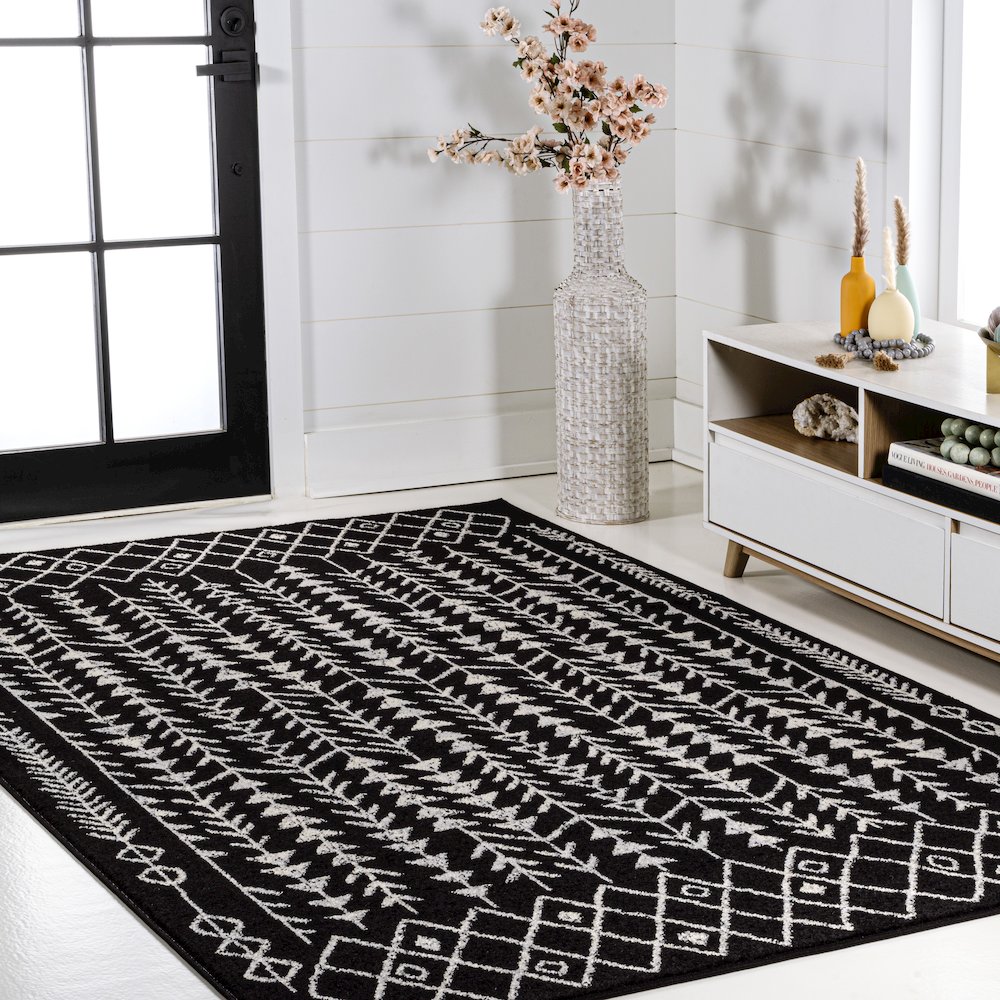 Ziri Moroccan Geometric Area Rug. Picture 4