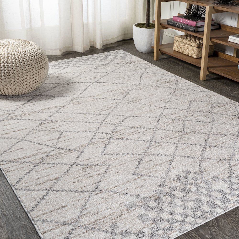 Asilah Moroccan Modern Diamond Area Rug. Picture 2