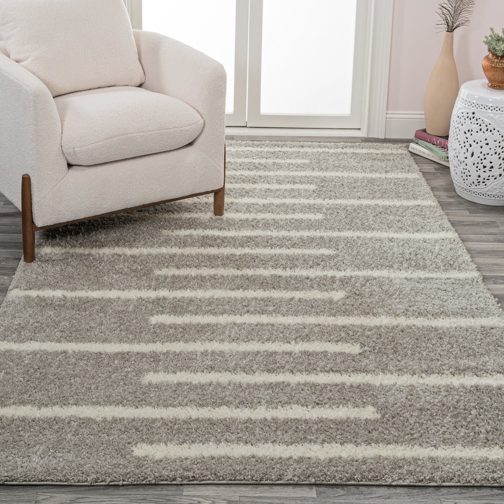 Alaro Berber Stripe Shag Area Rug. Picture 2