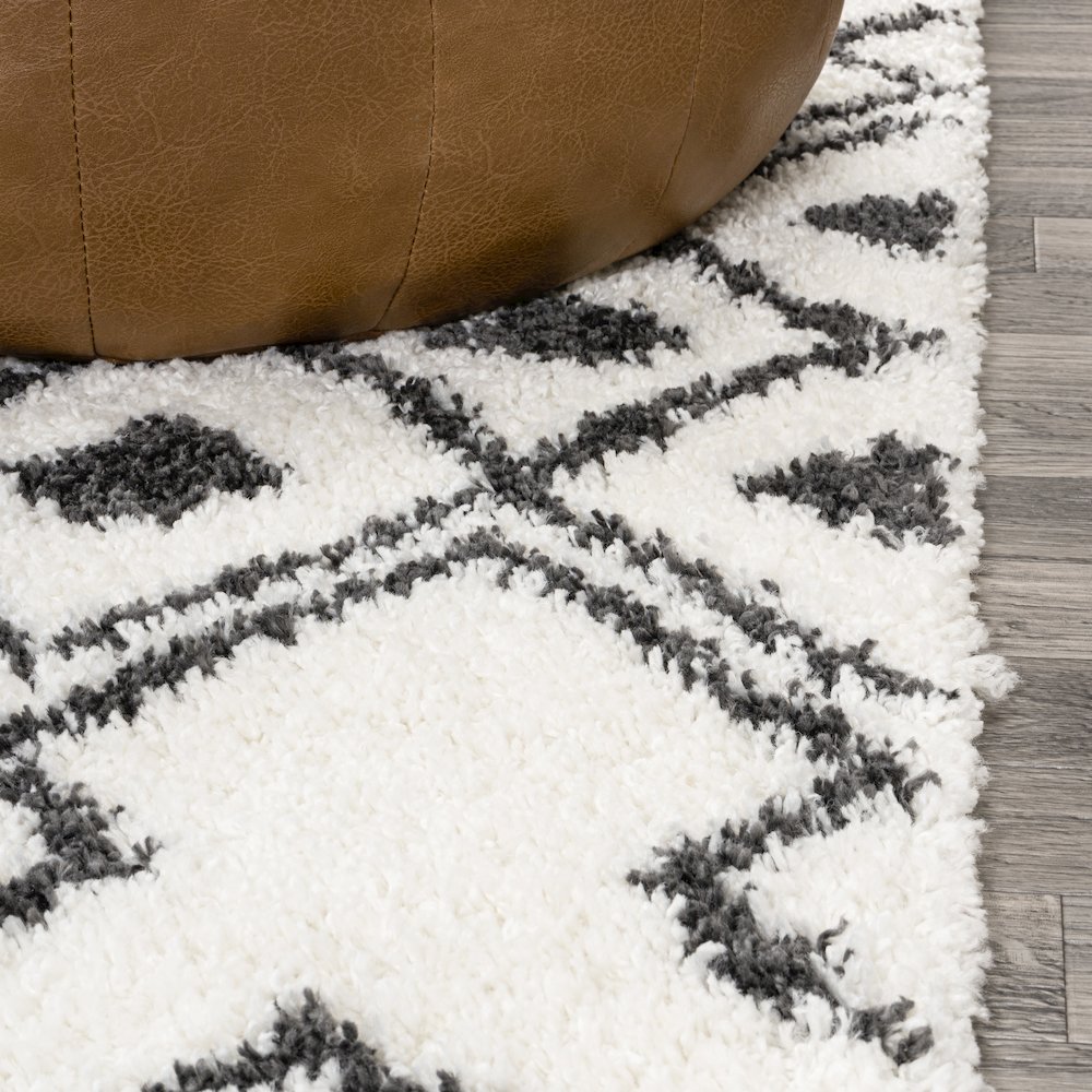 Caimari Moroccan Diamond Shag Area Rug. Picture 8