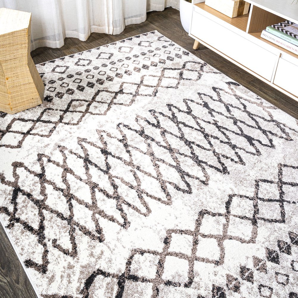 Aksil Moroccan Diamond Area Rug. Picture 4