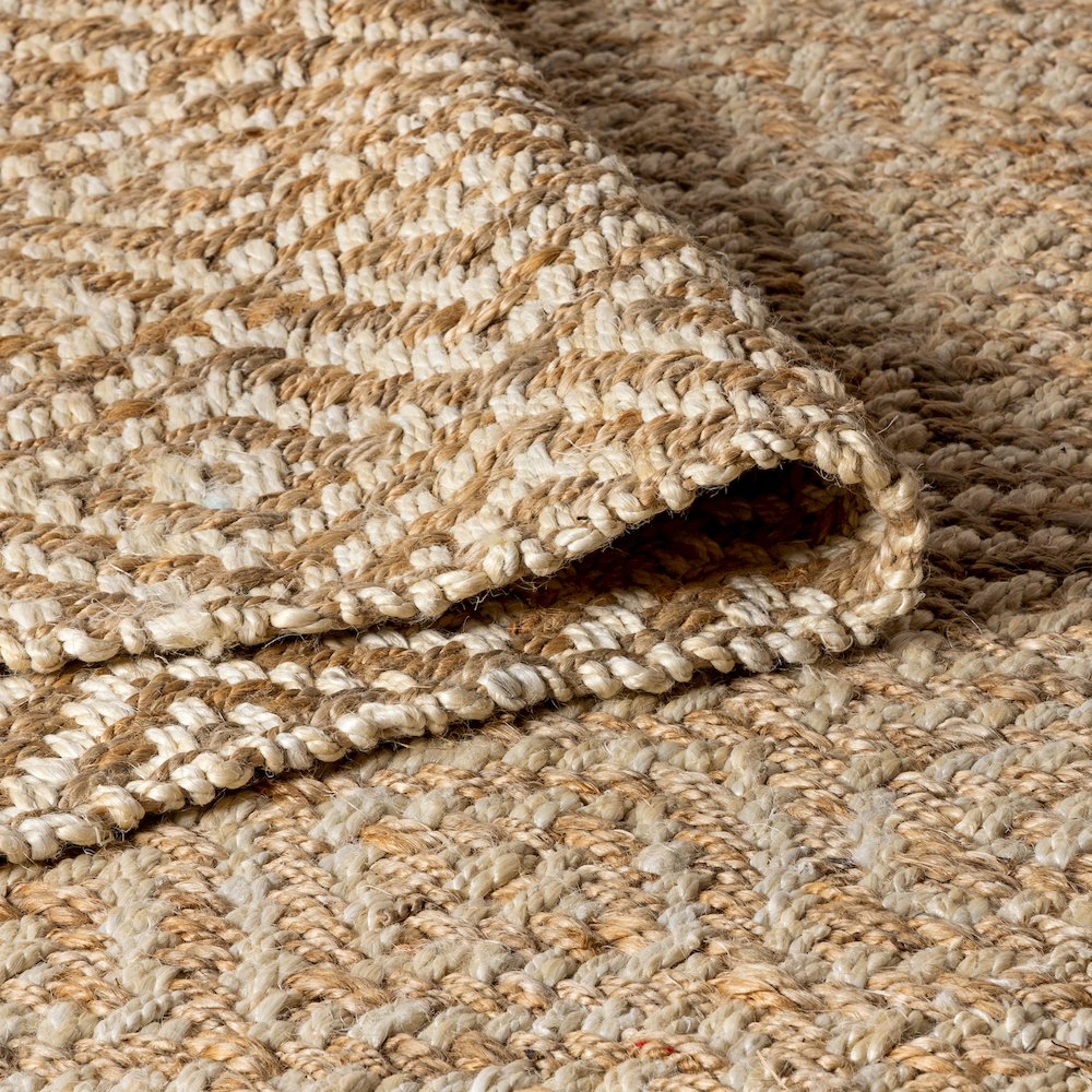 Hira Hand Woven Diamond Chunky Jute Area Rug. Picture 8
