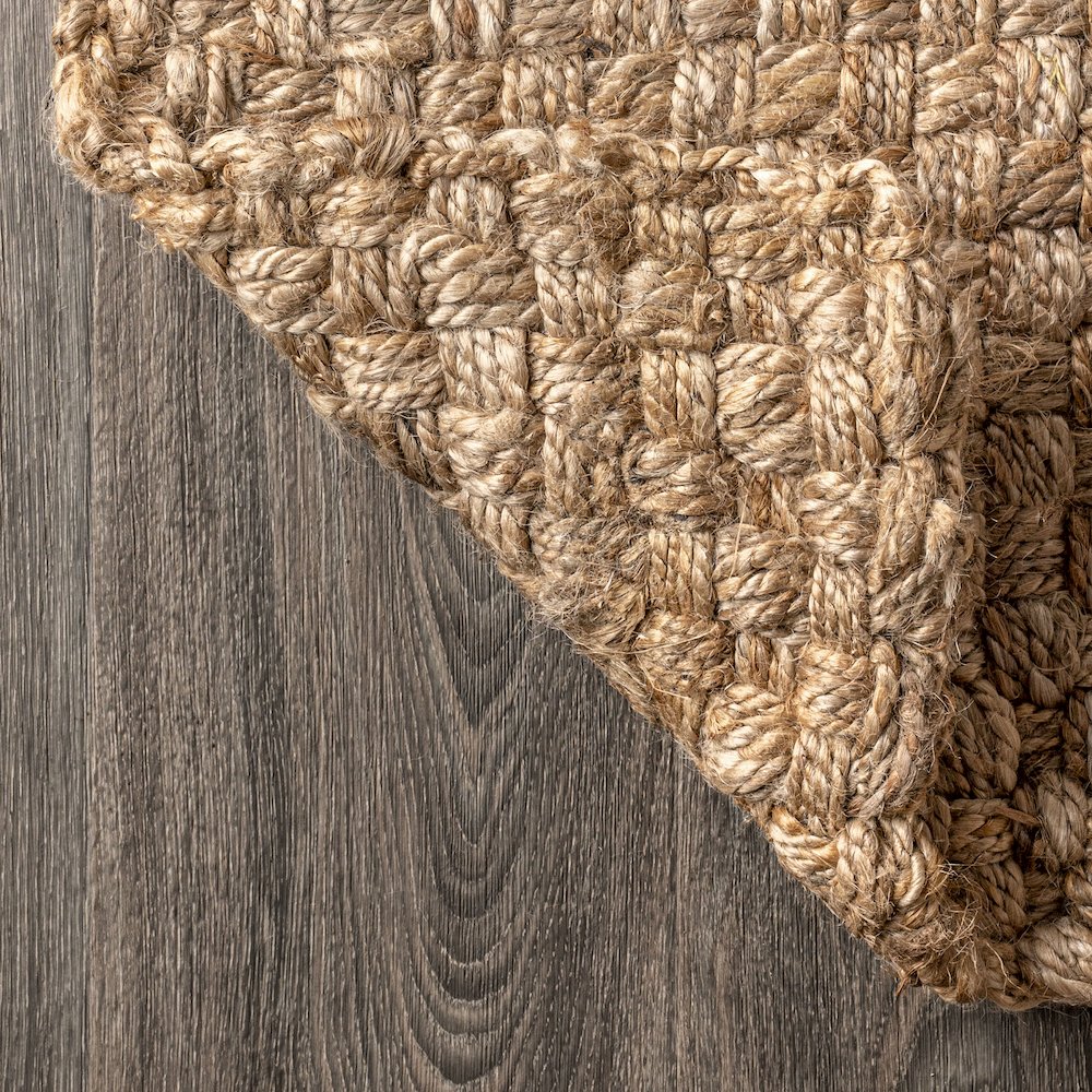 Estera Hand Woven Boucle Chunky Jute Area Rug. Picture 5