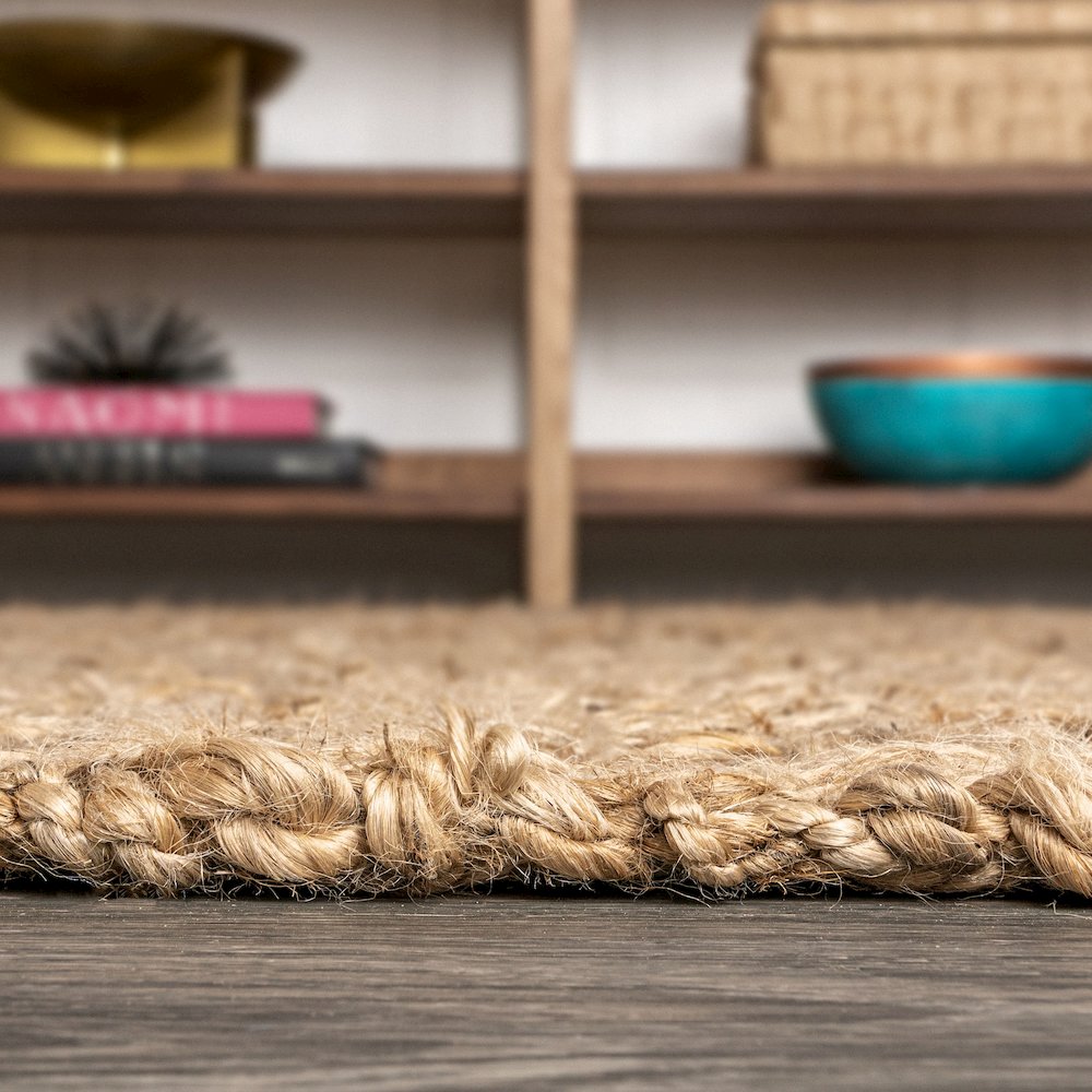 Estera Hand Woven Boucle Chunky Jute Area Rug. Picture 10