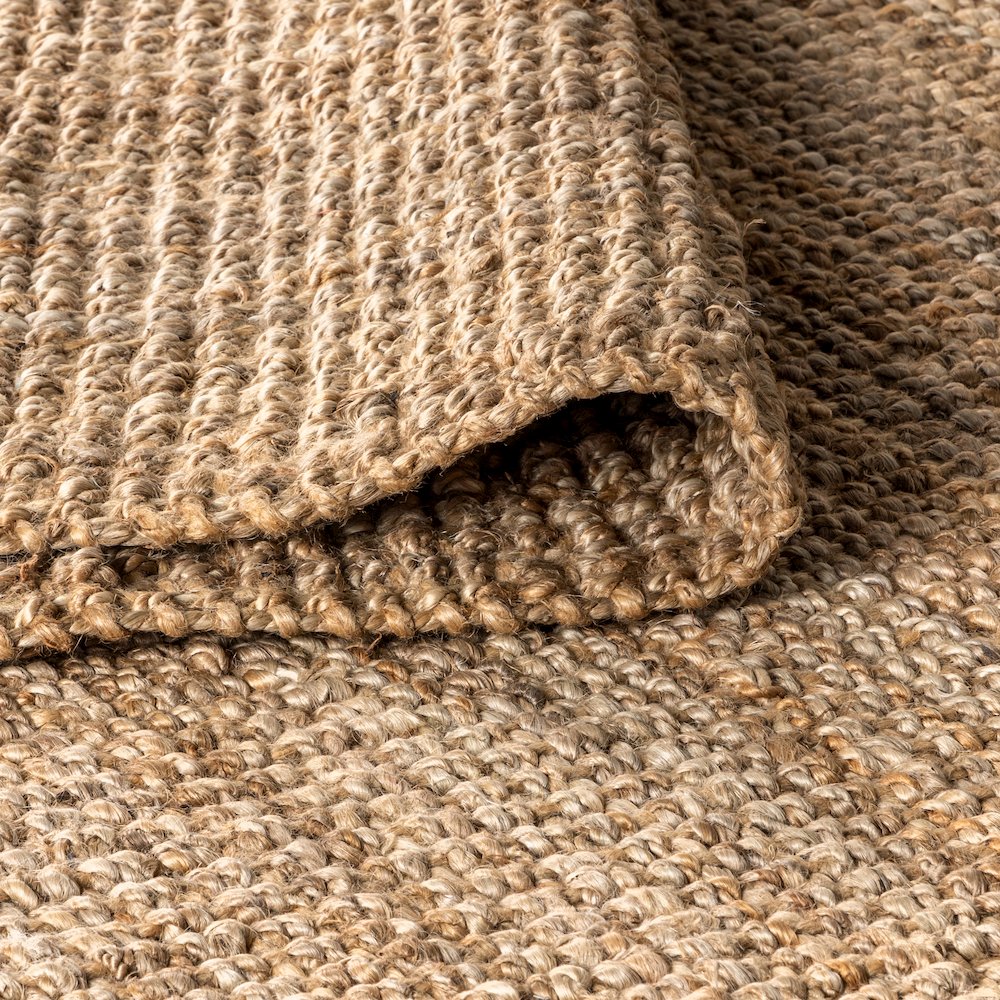 Pata Hand Woven Chunky Jute With Fringe Area Rug. Picture 7