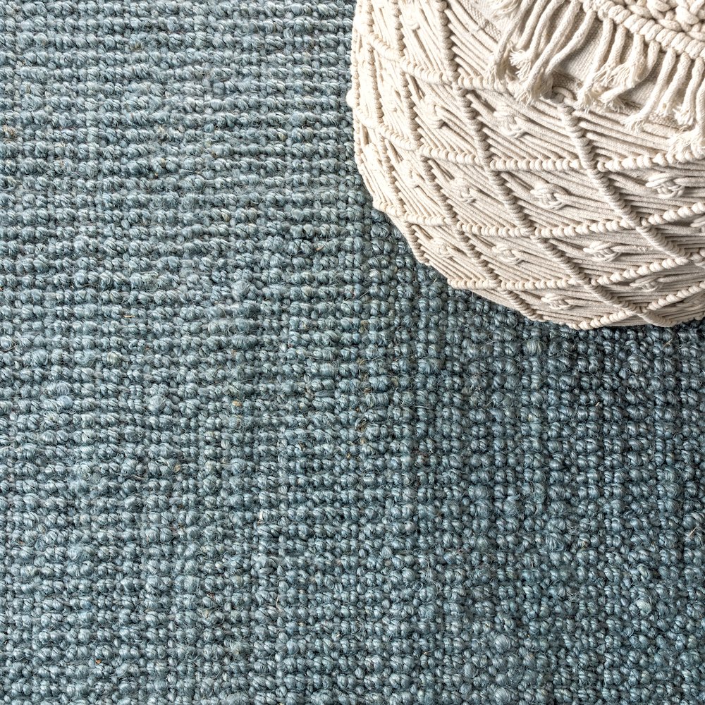 Pata Hand Woven Chunky Jute With Fringe Area Rug. Picture 5