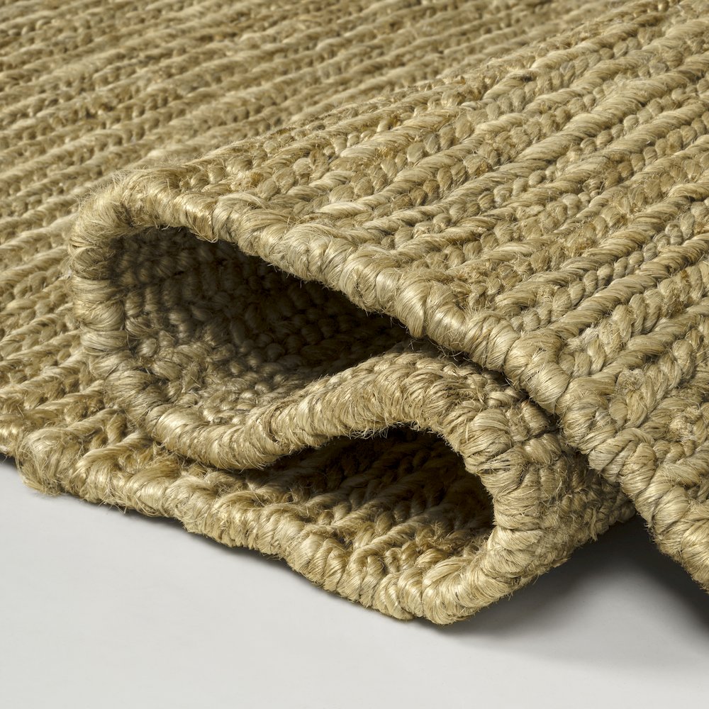 Griffin Rustic Farmhouse Woven Jute Solid Natural 5 ft. x 8 ft. Area Rug. Picture 7