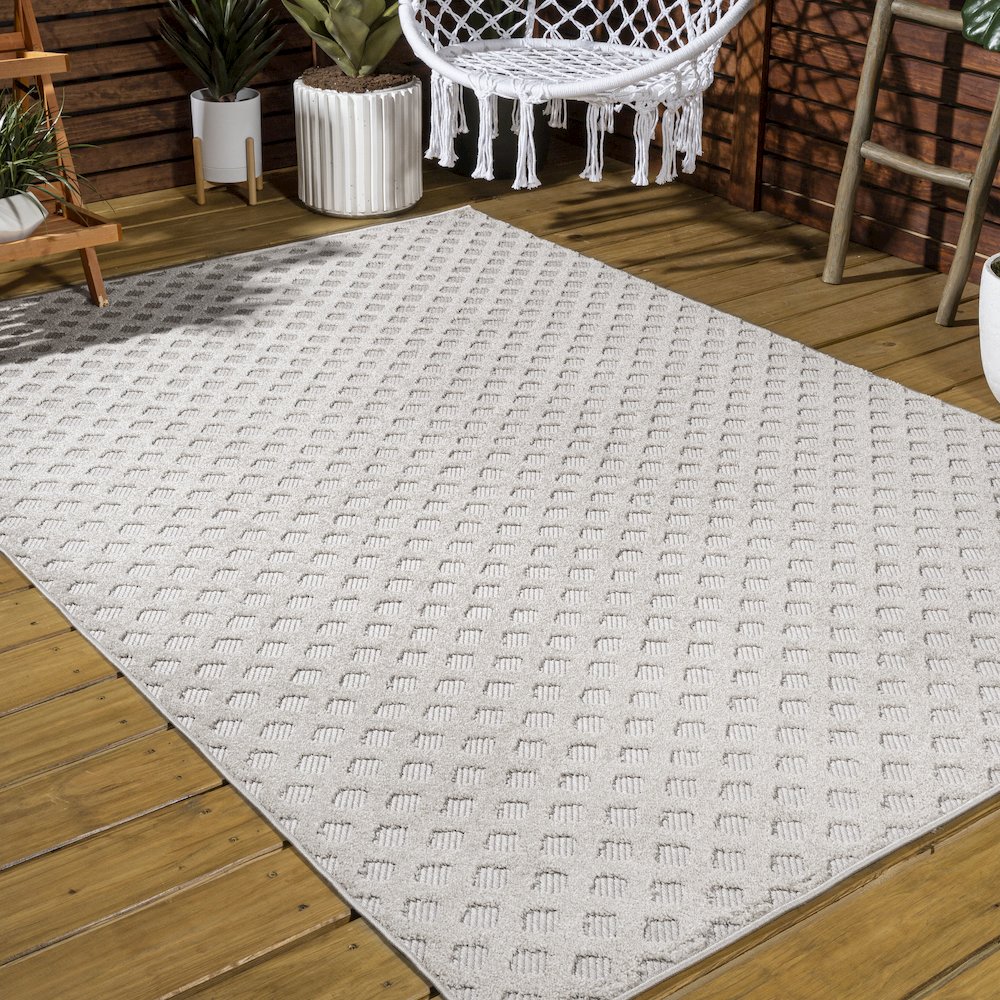 Rabat High-Low Pile Mini Diamond Trellis Area Rug. Picture 6