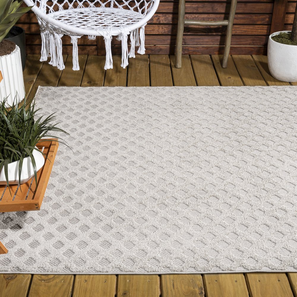 Rabat High-Low Pile Mini Diamond Trellis Area Rug. Picture 7