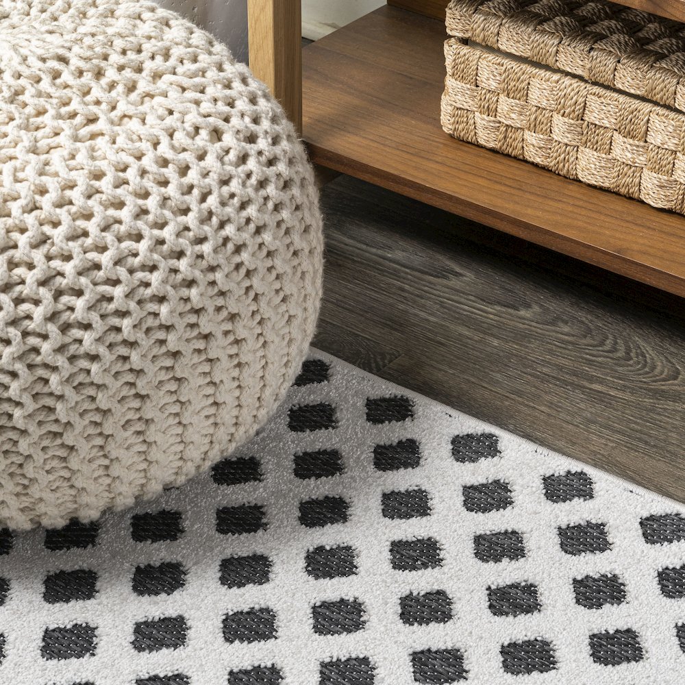 Rabat High-Low Pile Mini Diamond Trellis Area Rug. Picture 11
