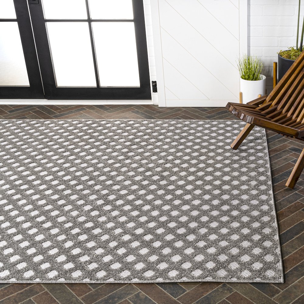 Rabat High-Low Pile Mini Diamond Trellis Area Rug. Picture 7