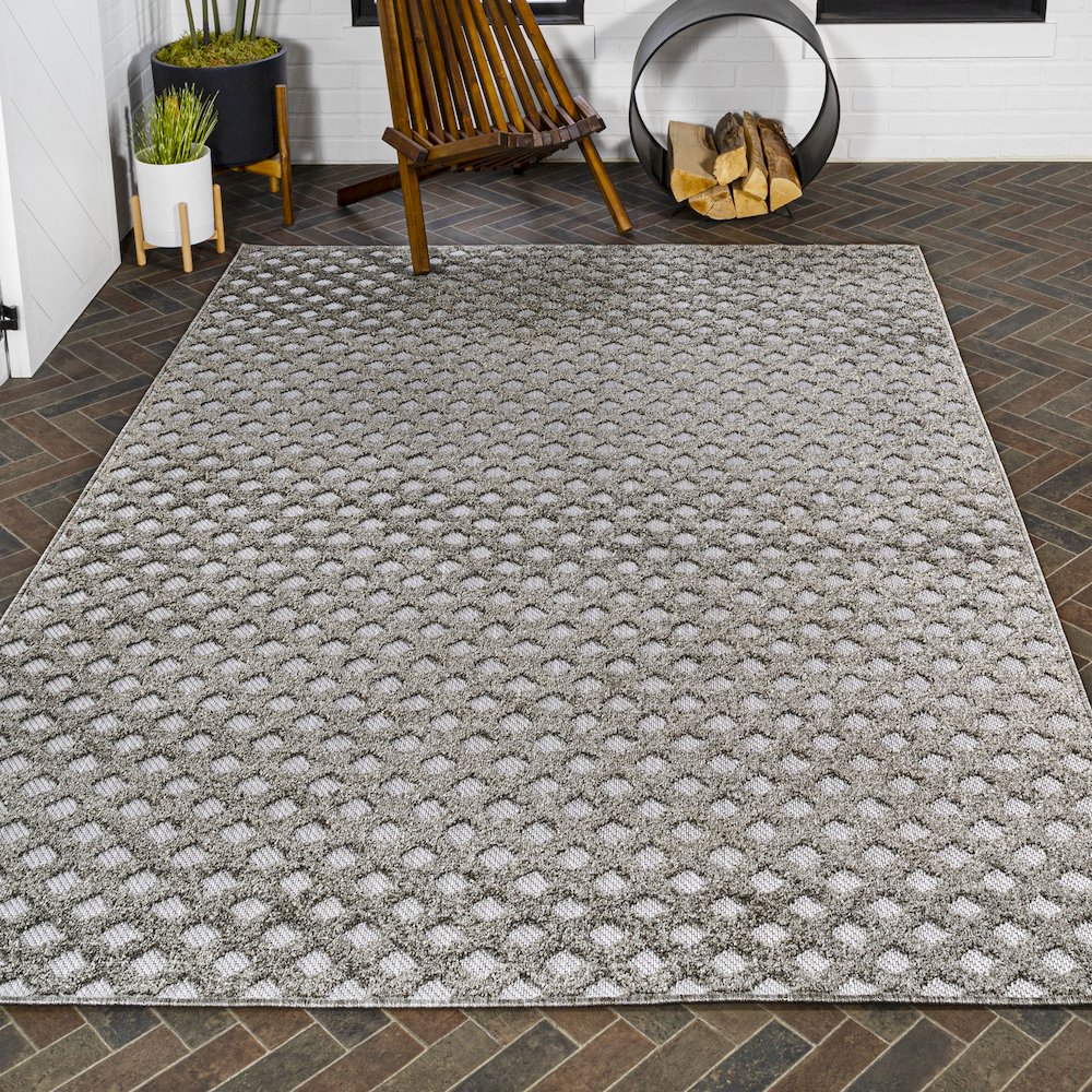 Rabat High-Low Pile Mini Diamond Trellis Area Rug. Picture 8