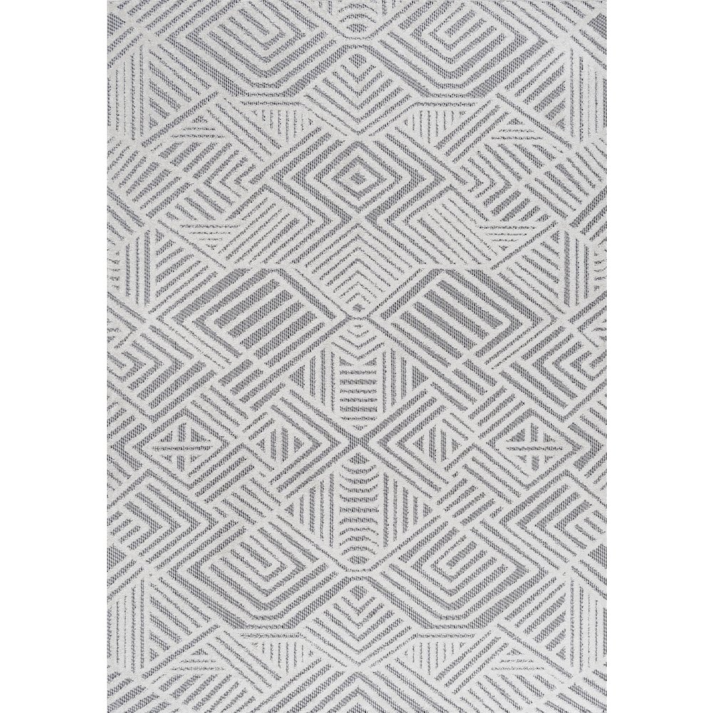 Jordan High-Low Pile Art Deco Geometric Indoor/Outdoor Area Rug. Picture 1
