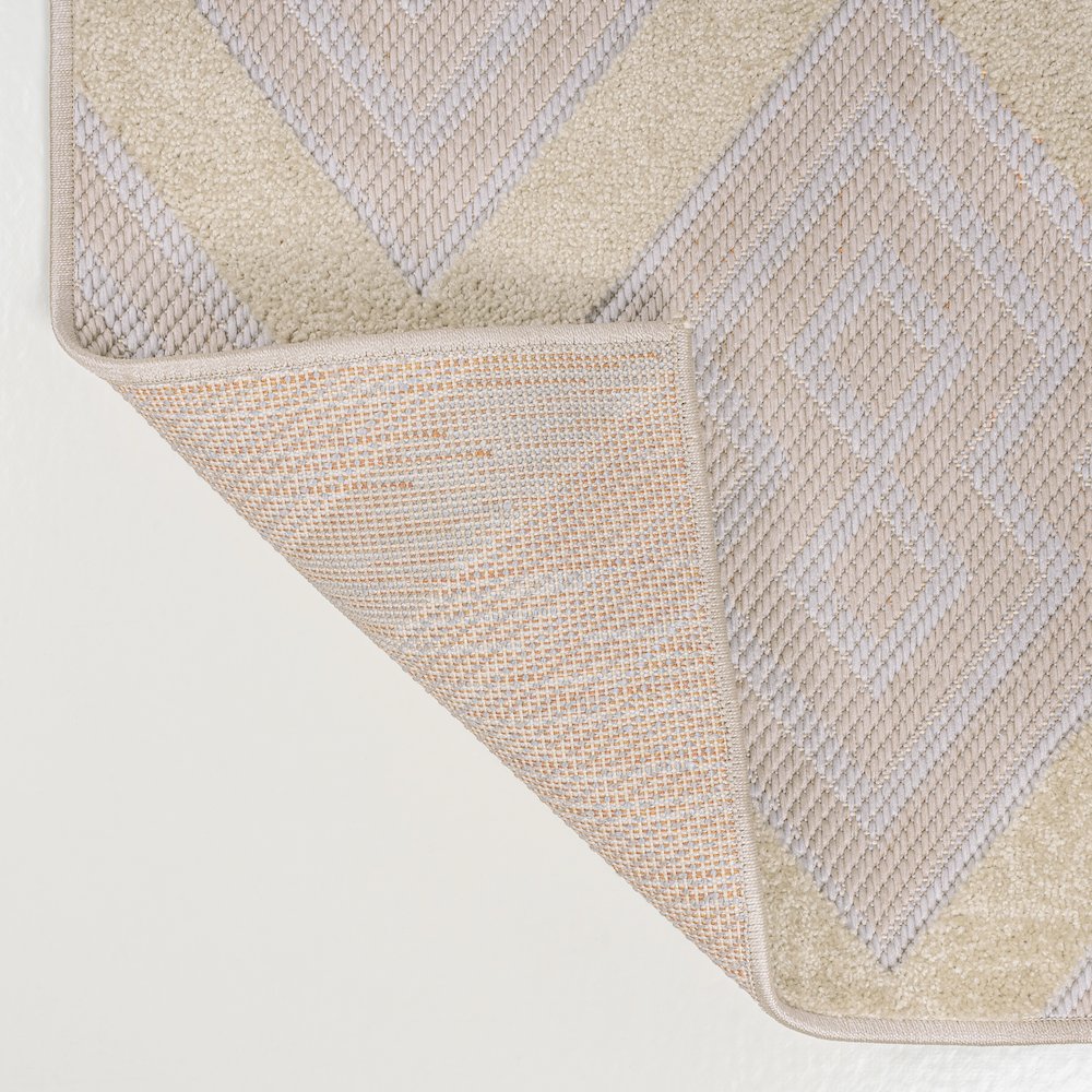 Duwun High-Low Pile Ogee Trellis Tone On Tone Indoor/Outdoor Area Rug. Picture 9