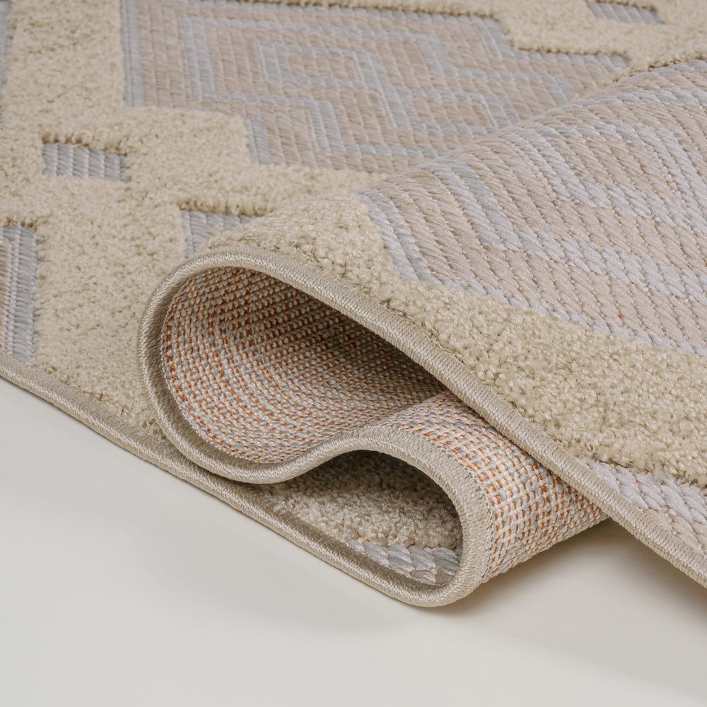 Duwun High-Low Pile Ogee Trellis Tone On Tone Indoor/Outdoor Area Rug. Picture 12