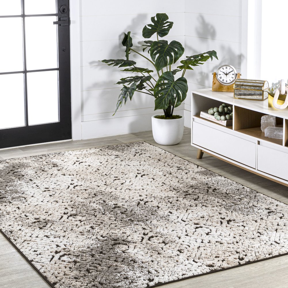 Duenas High-Low Shabby Damask Area Rug. Picture 5