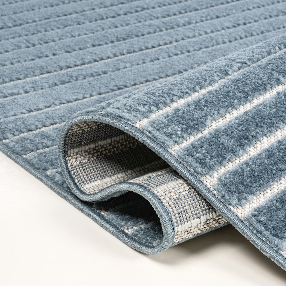 Hallie High-Low Minimalist Curve Geometric Indoor/Outdoor Area Rug. Picture 4