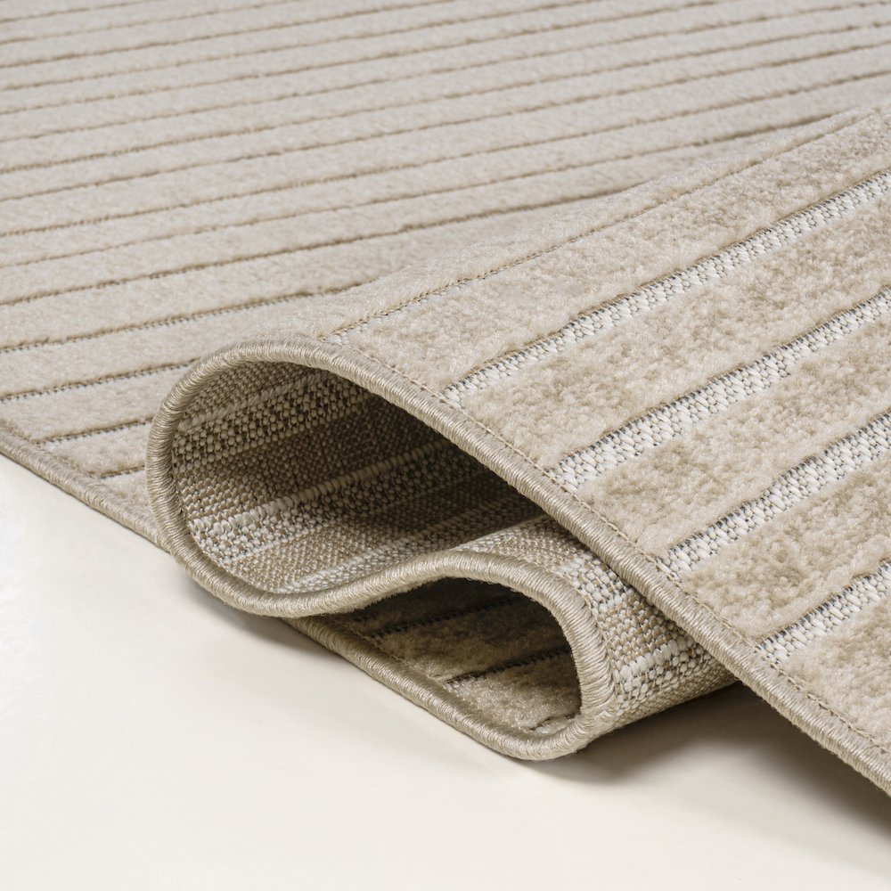 Hallie High-Low Minimalist Curve Geometric Indoor/Outdoor Area Rug. Picture 4