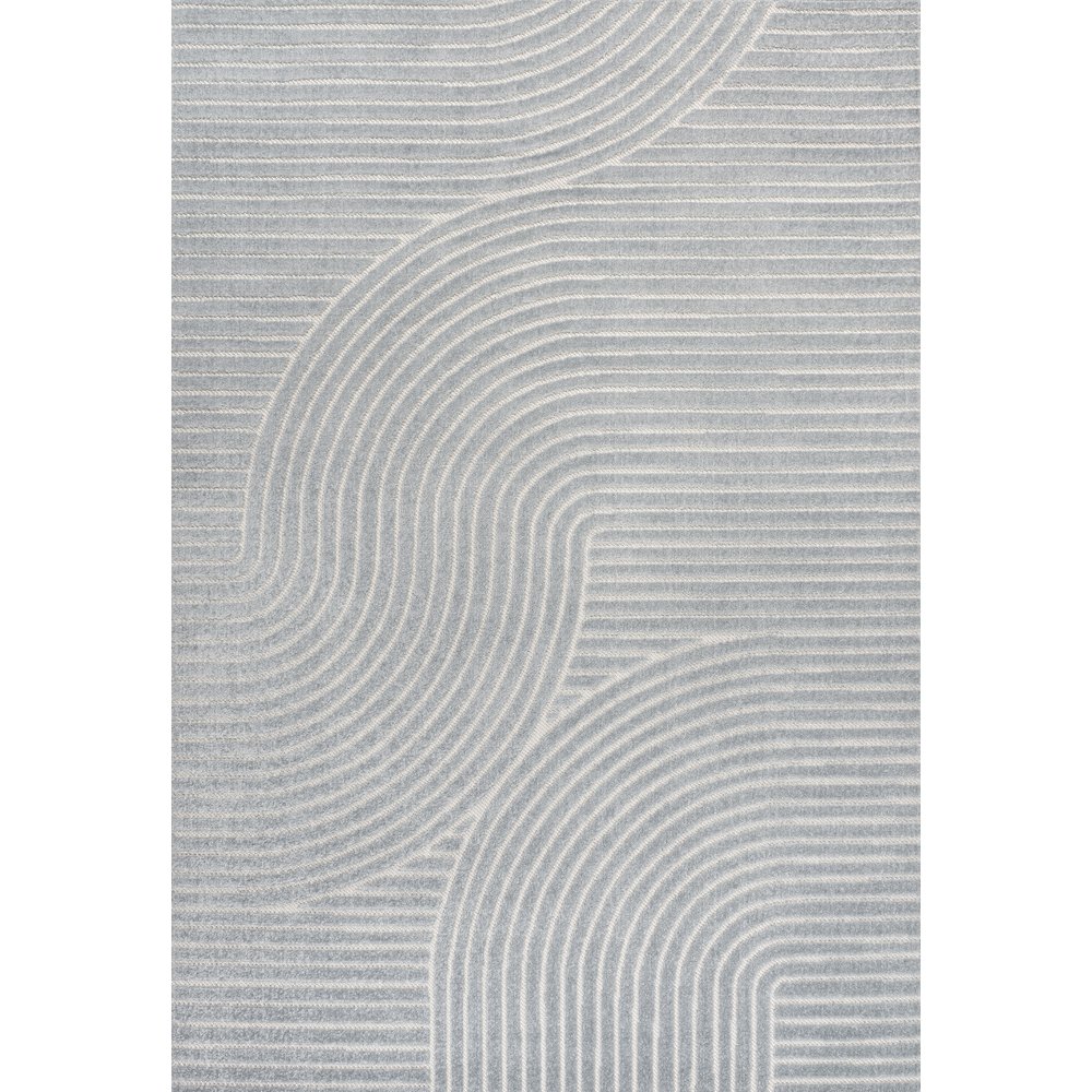 Hallie High-Low Minimalist Curve Geometric Indoor/Outdoor Area Rug. Picture 1