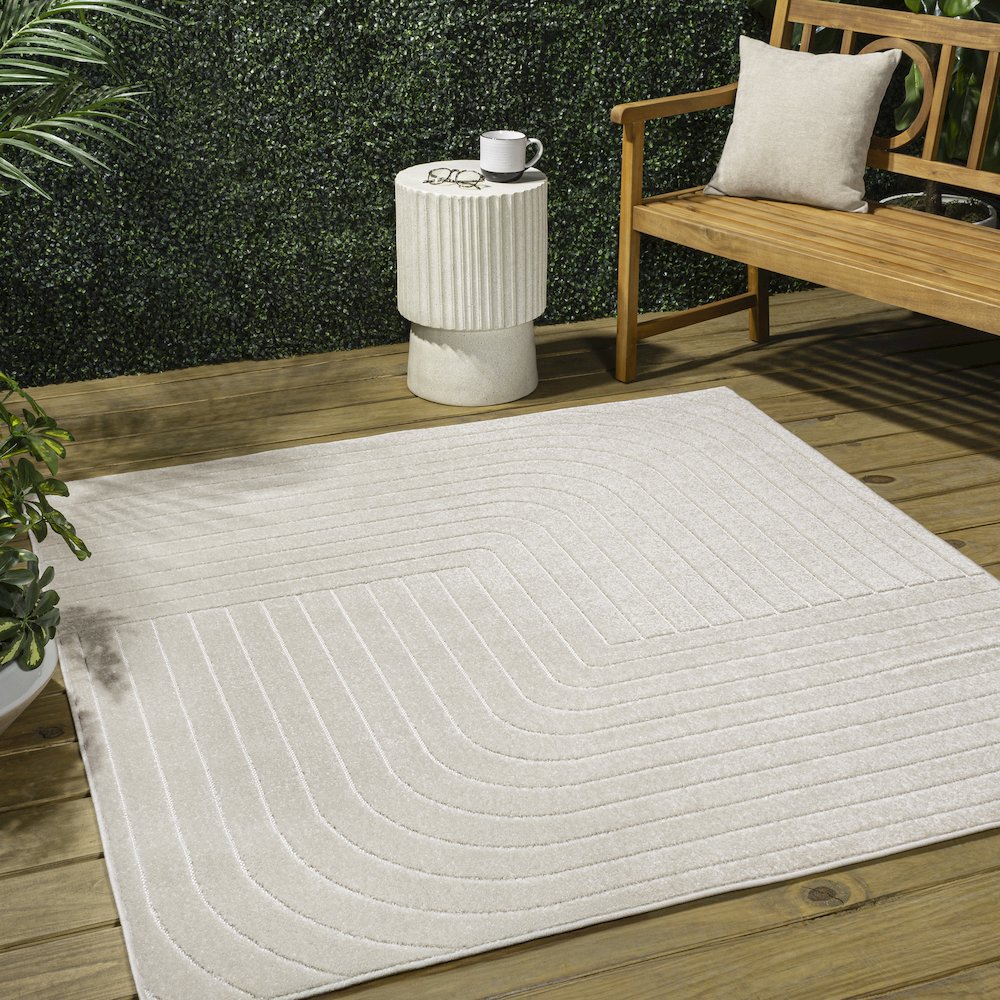 Odense High-Low Minimalist Angle Geometric  Indoor/Outdoor  Rug. Picture 1
