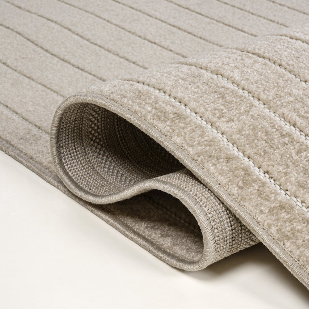 Minimalist Angle Geometric Beige/Cream 5 ft. x 8 ft. Indoor/Outdoor Area Rug. Picture 4
