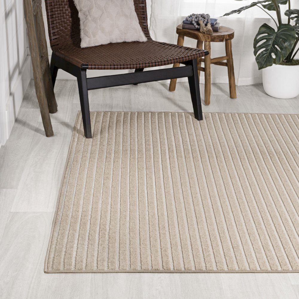 Aarhus Minimalist Scandi Striped Area Rug. Picture 1