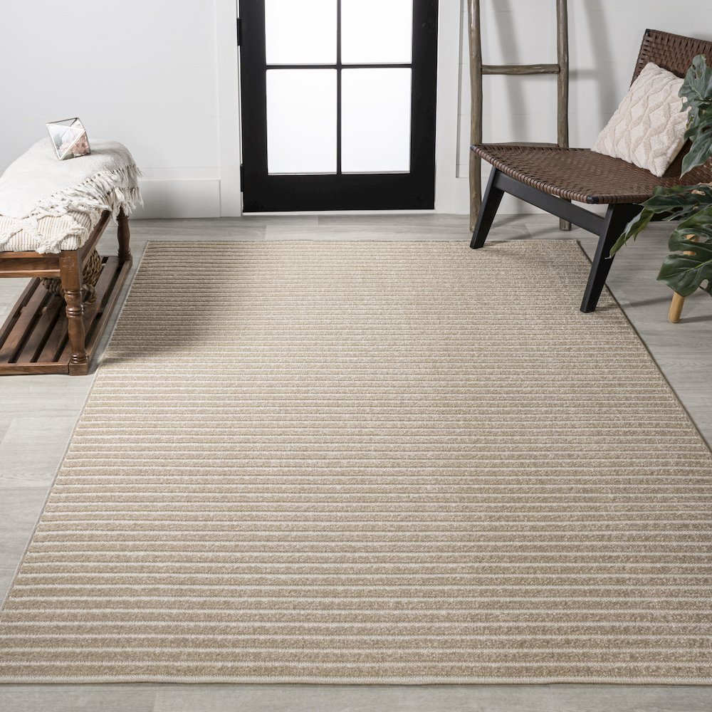 Aarhus Minimalist Scandi Striped Area Rug. Picture 2