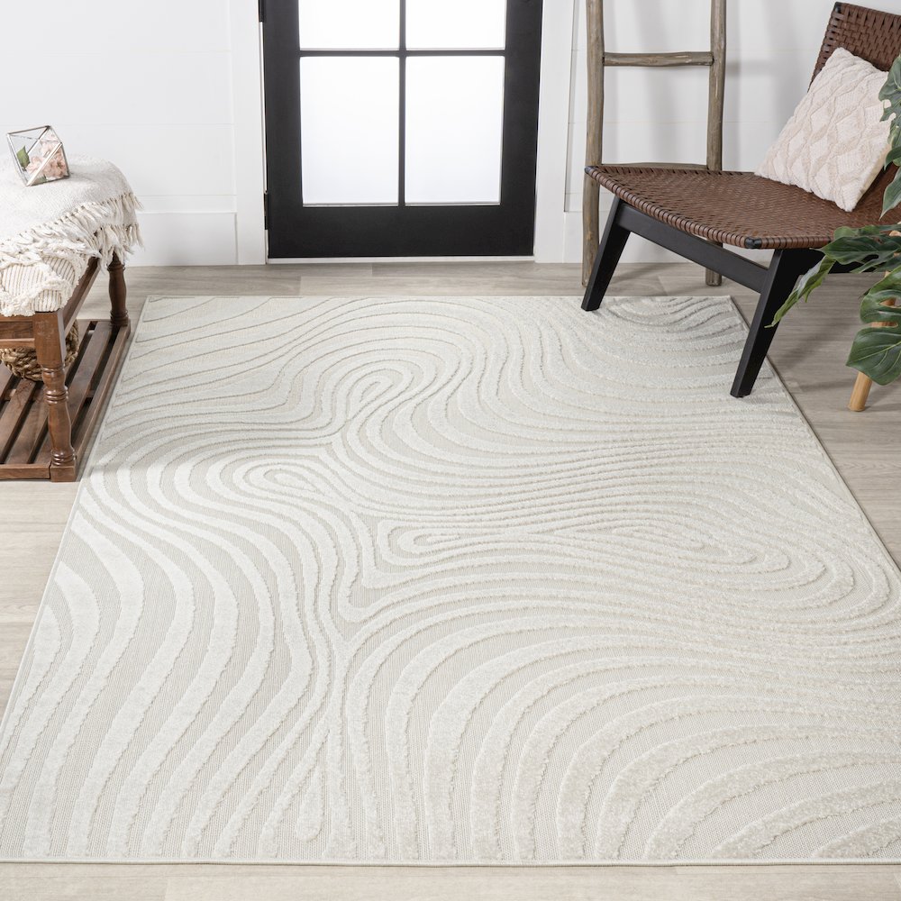 Maribo Abstract Groovy Striped Area Rug. Picture 2
