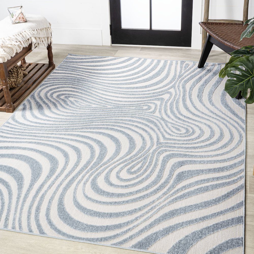 Maribo Abstract Groovy Striped Area Rug. Picture 2