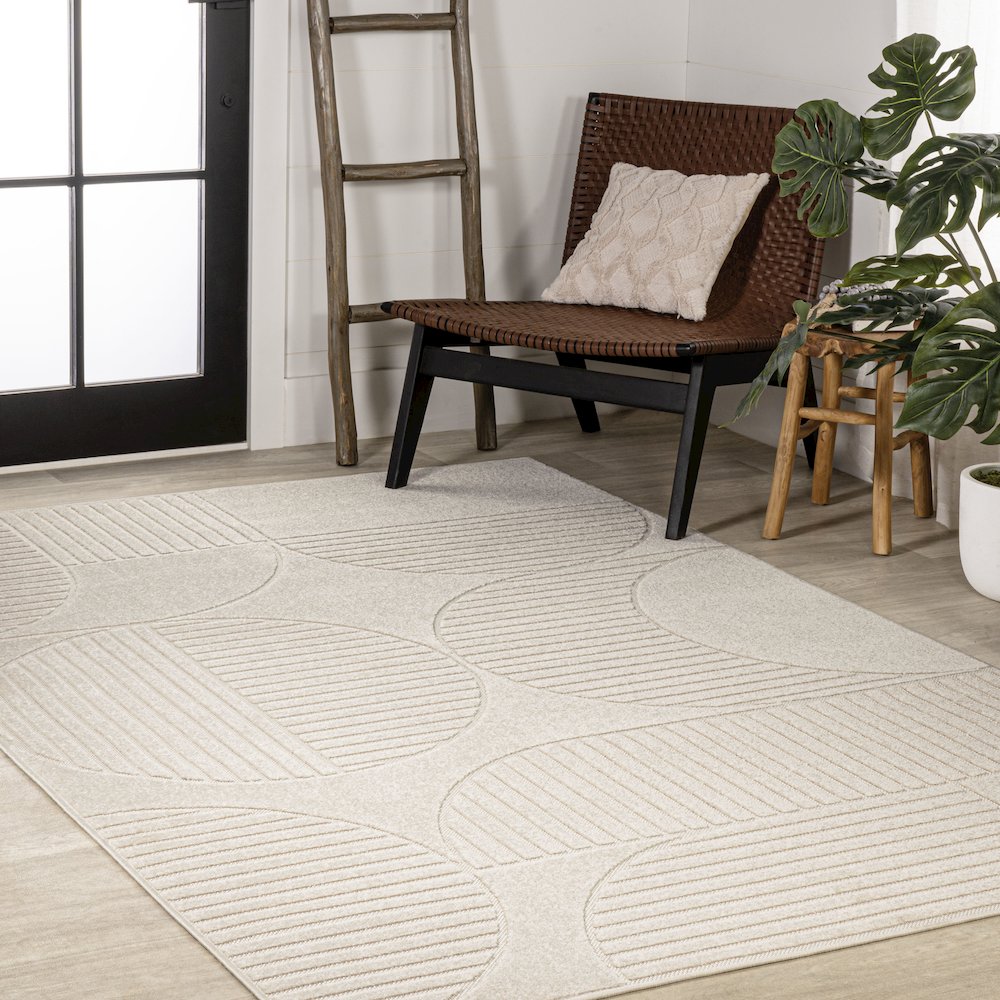 Nordby Geometric Arch Scandi Striped Area Rug. Picture 5