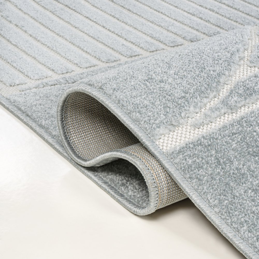 Nordby High-Low Geometric Arch Scandi Striped Indoor/Outdoor Area Rug. Picture 4