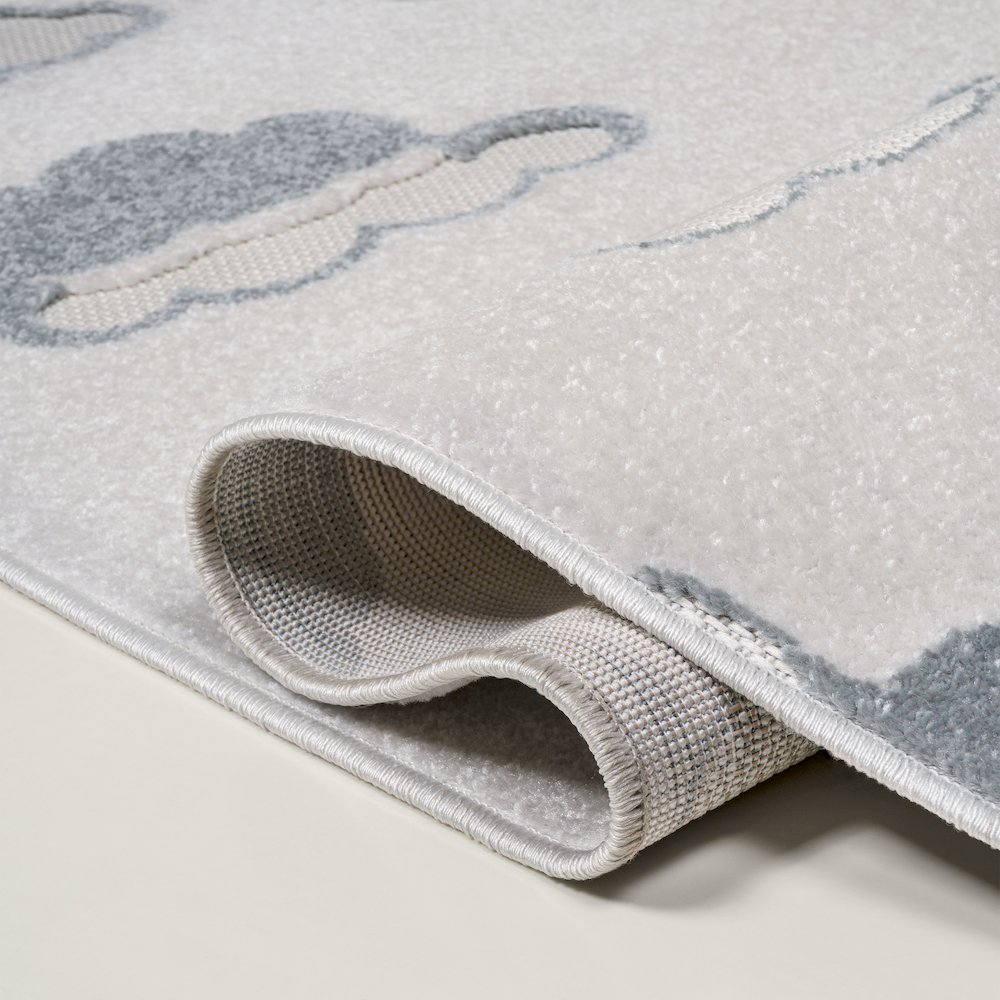 Hedwig High-Low Scandi Ivory/Blue 5 ft. x 8 ft. Indoor/Outdoor Area Rug. Picture 4