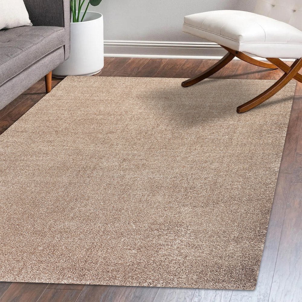 Haze Solid Low Pile Area Rug Beige. Picture 12