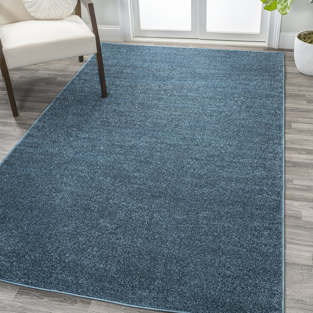 Haze Solid Low Pile Area Rug Turquoise. Picture 2