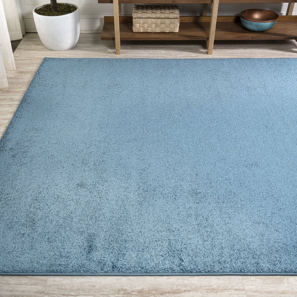 Haze Solid Low Pile Area Rug Turquoise. Picture 3