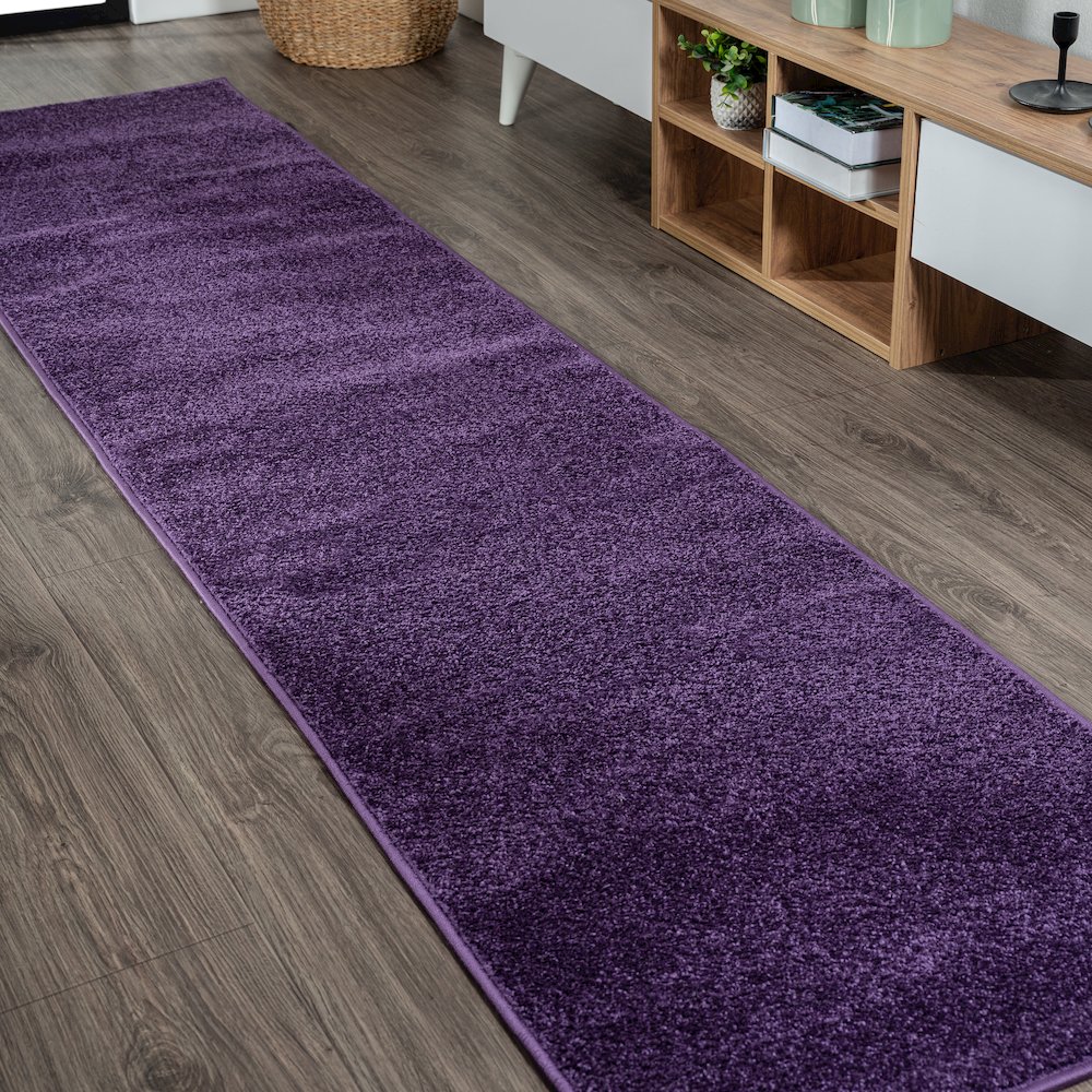 Haze Solid Low Pile Area Rug Purple. Picture 12