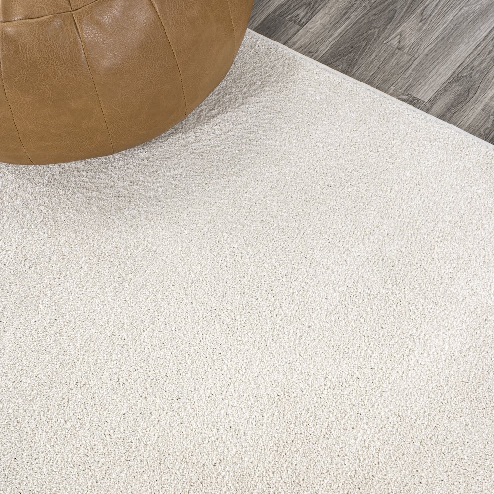 Haze Solid Low Pile Area Rug Cream. Picture 4