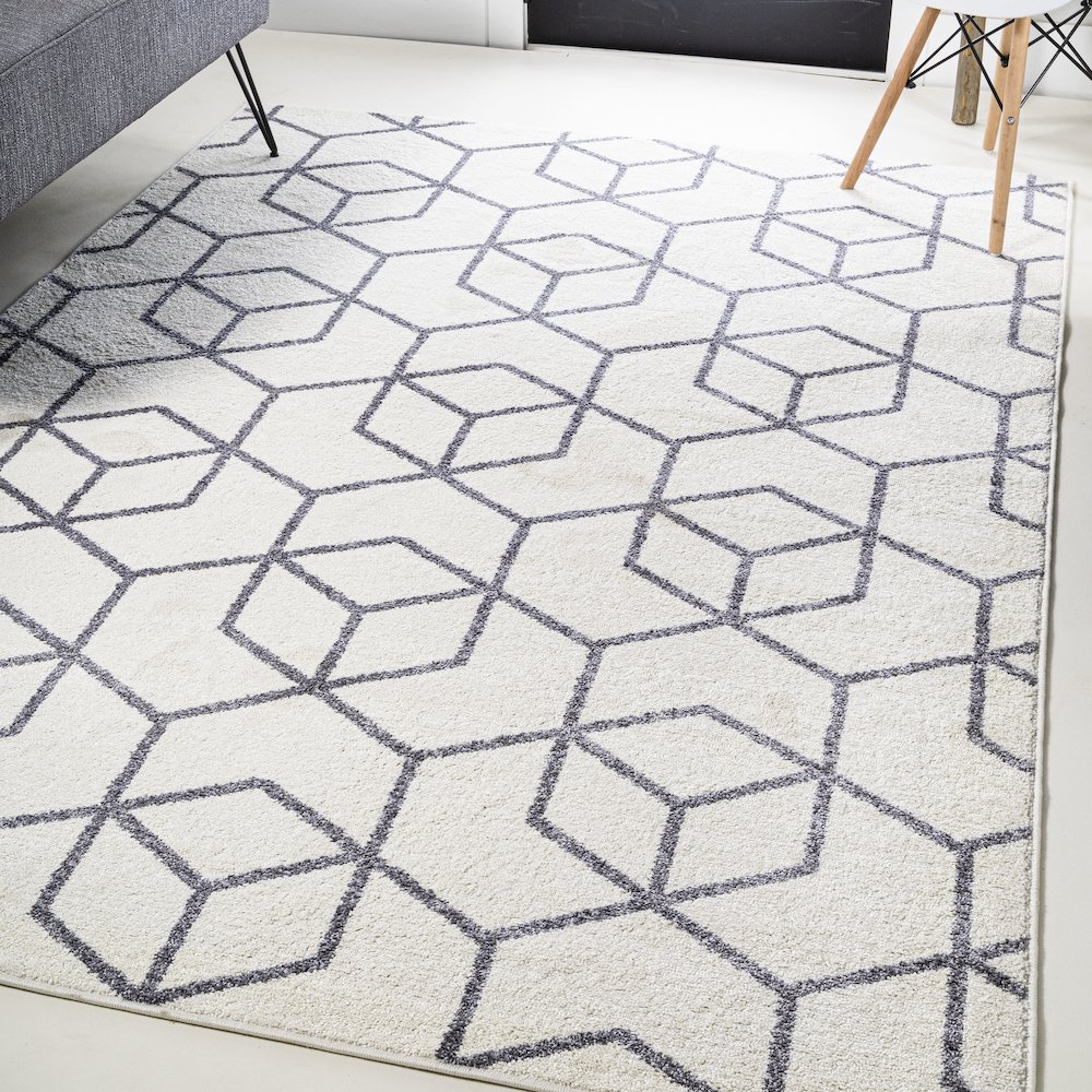 Tumbling Blocks Modern Geometric Area Rug. Picture 2